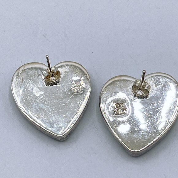 Jay King DTR Mine Finds 925 Sterling Silver Malachite & MOP Heart Post Earrings - Picture 8 of 9